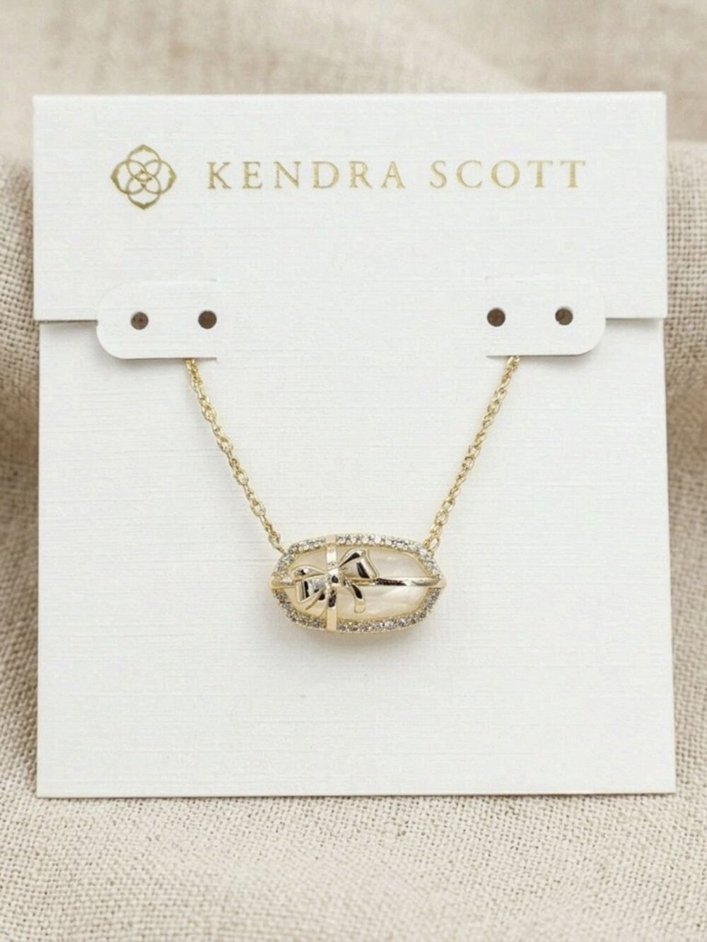 Elisa Bow Gold Ivory Short Necklace by Kendra Scott